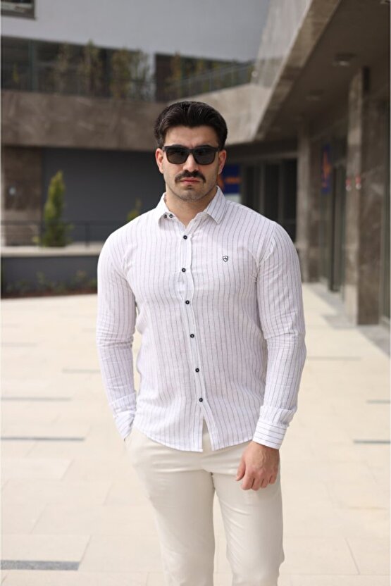 eyesof Erkek çizgi Desenli Gömlek