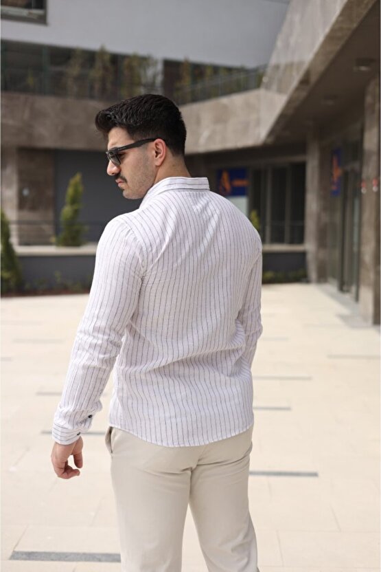 eyesof Erkek çizgi Desenli Gömlek