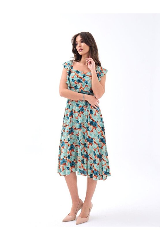 Gökyüzü Moda 5370 ELBİSE-YEŞİL