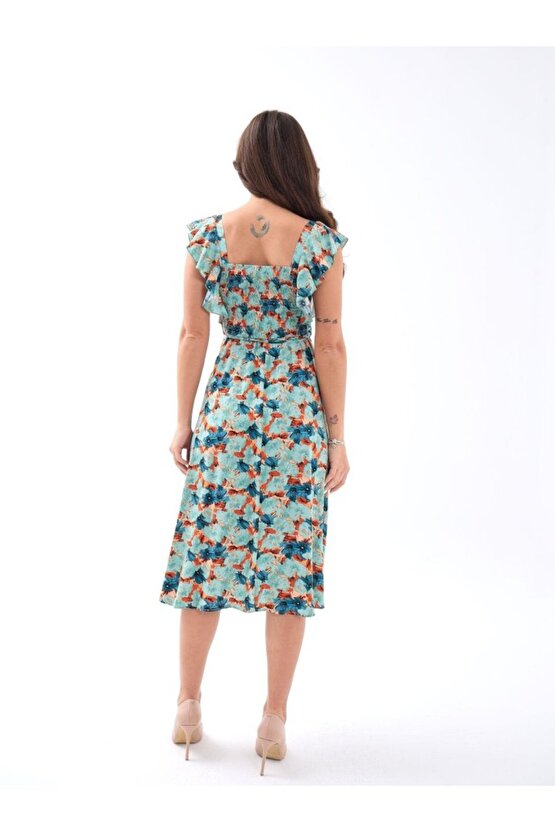 Gökyüzü Moda 5370 ELBİSE-YEŞİL