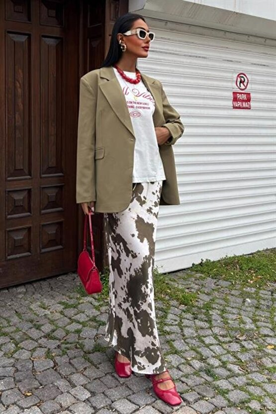 İnce Deri Kemerli Chanel Saten Etek 4050