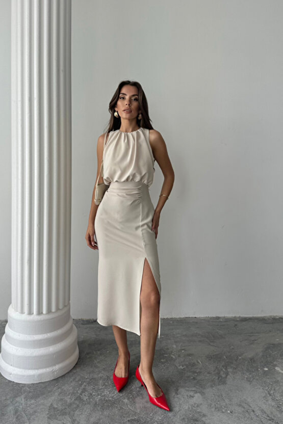 Gökyüzü Moda ELBİSE - Bej