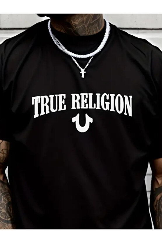 Gökyüzü Moda Erkek True Religion Baskılı Süprem T-shirt