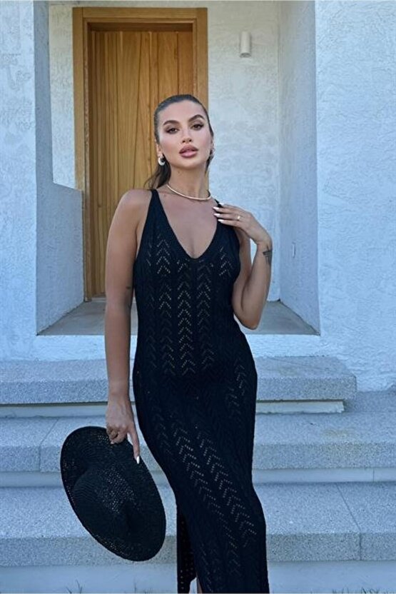 Gökyüzü Moda Rosalia Sırt Dekolteli Elbise 2761