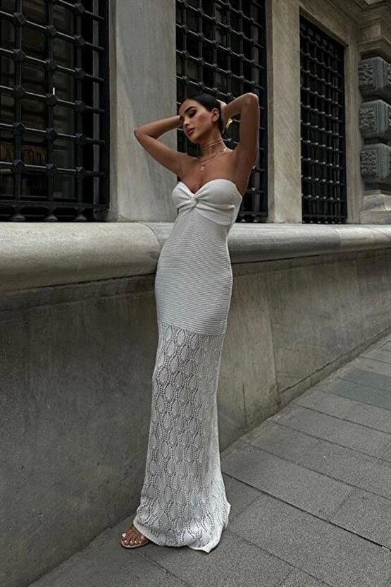 Eudora Ajurlu Straplez Elbise 2771