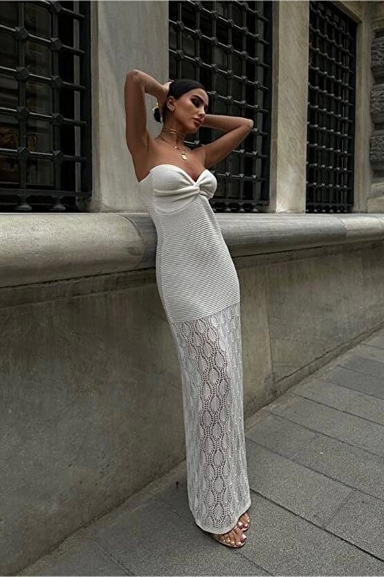 Eudora Ajurlu Straplez Elbise 2771