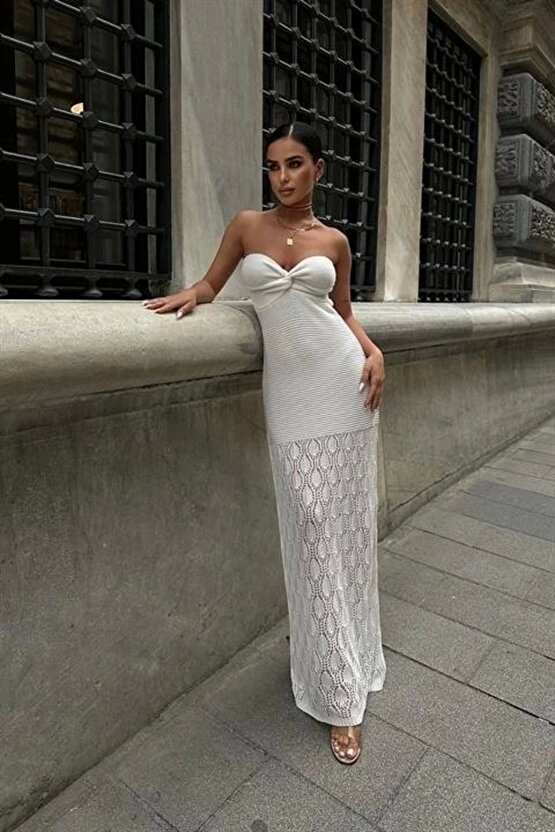 Eudora Ajurlu Straplez Elbise 2771