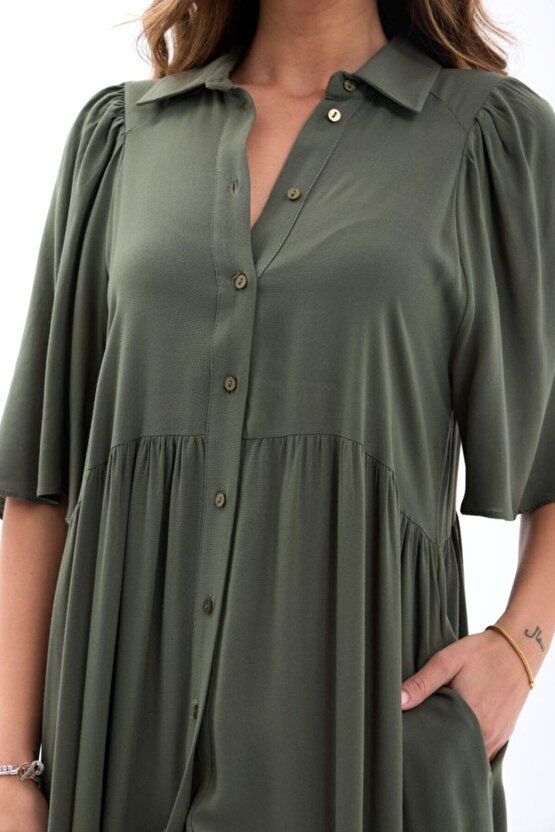 Gökyüzü Moda 5557 ELBİSE-HAKİ