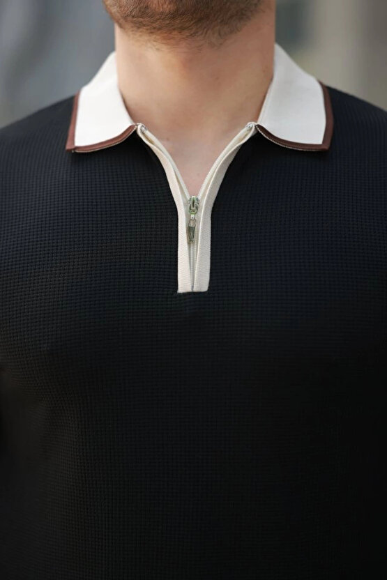 Erkek Renkli Yaka Kısa Kollu Tişört