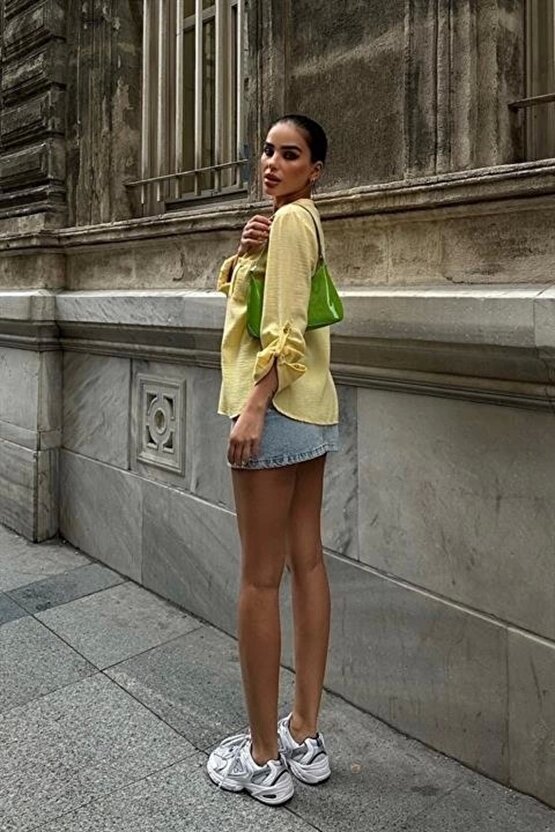 Poulina Flamlı Keten Gömlek 3257-08