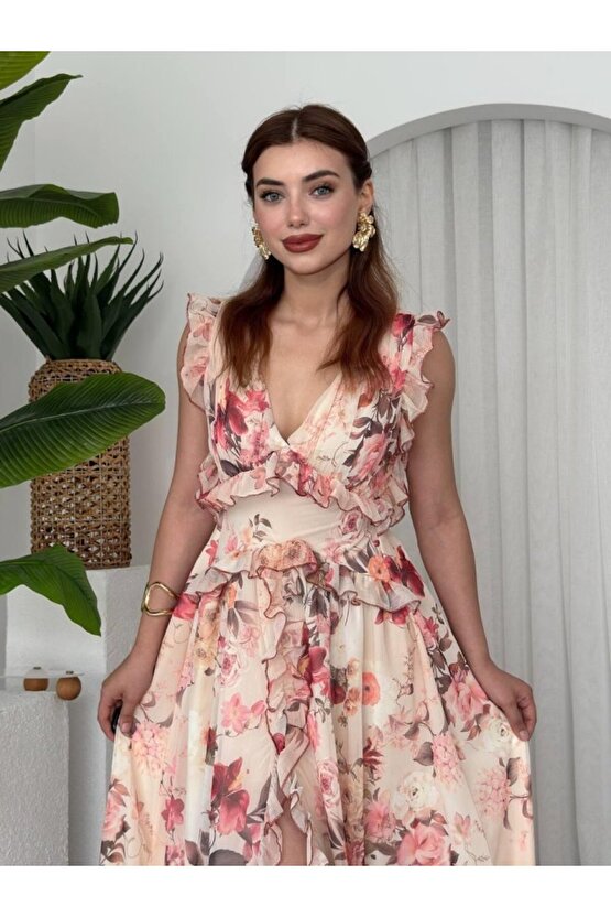 Gökyüzü Moda Rıth Midi Elbise