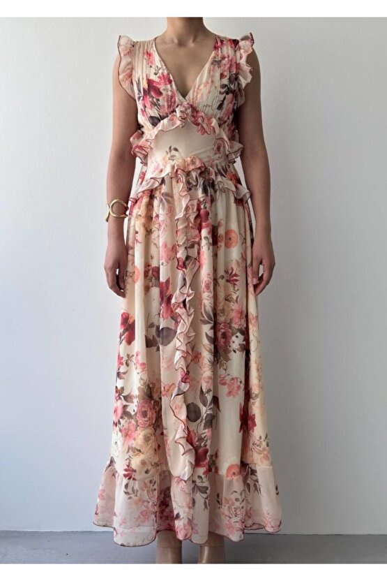 Gökyüzü Moda Rıth Midi Elbise