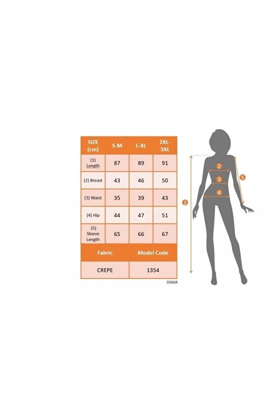 Kadın Uzun Kollu Kruvaze Yaka Karpuz Kol Eteği Fırfır Detay Krep Mini Elbise