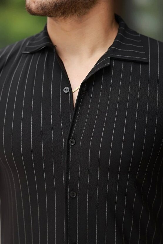 Erkek Kısa Kollu çizgili Gömlek