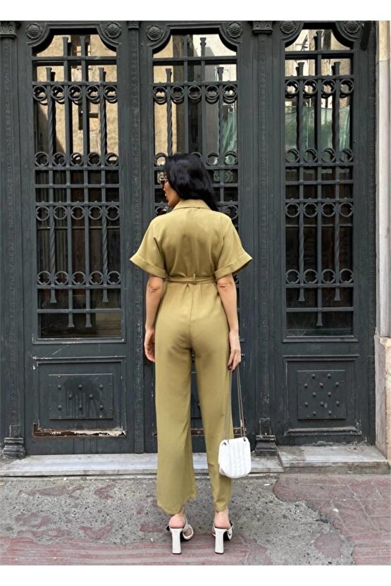 eyesof KETEN TULUM BEL BAĞLAMA DETAYLI - Yeşil