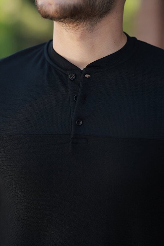 Gökyüzü Moda Erkek Hakim Yakalı Kısa Kollu Pamuklu T-shirt