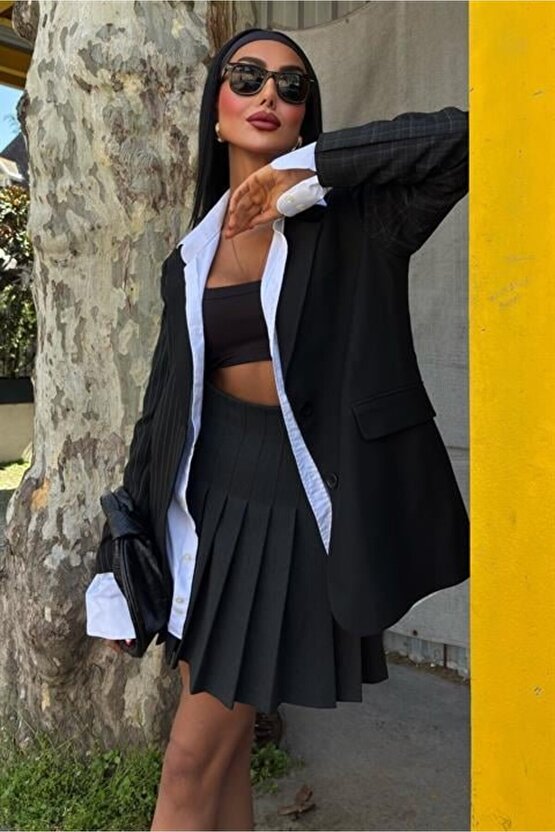 Gökyüzü Moda Mandie Garnili Blazer Ceket 6111