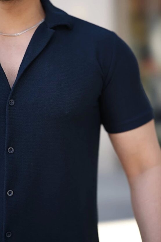 Erkek Kısa Kollu örme Kumaş Pamuklu Gömlek