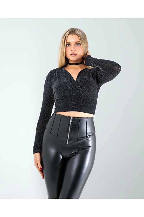 Fermuar Detay Deri Tayt