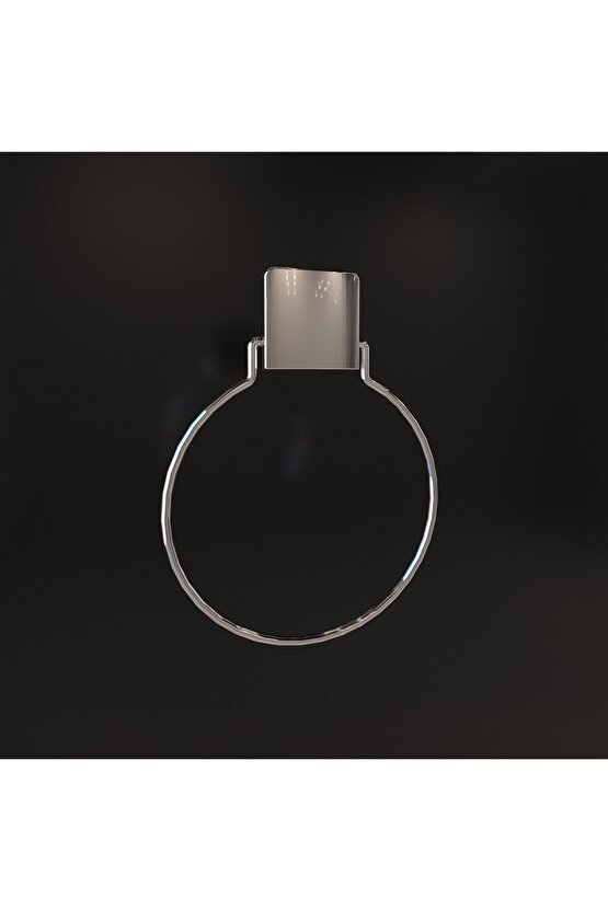 Dekoratif Yapıştırmalı Banyo Mutfak Metal Yuvarlak Havluluk Askı Krom Pratik Vidasız Montaj Dc 4779