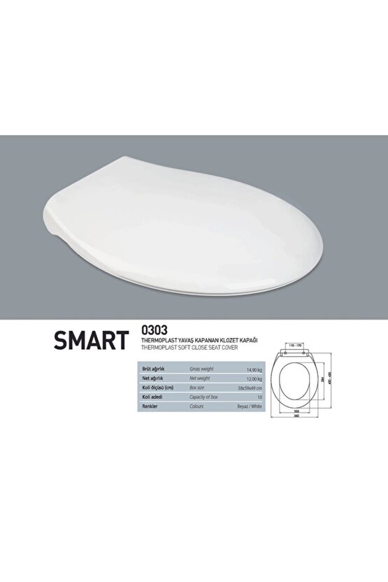 Slim Smart Thermoplast Yavaş Kapanır Klozet Kapağı