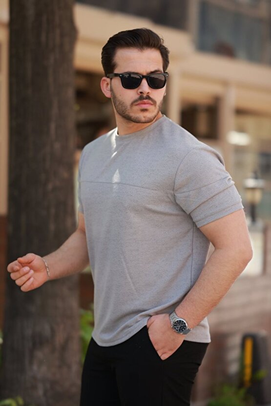 Gökyüzü Moda Erkek Oversize Bisiklet Yaka Kısa Kollu T-shirt