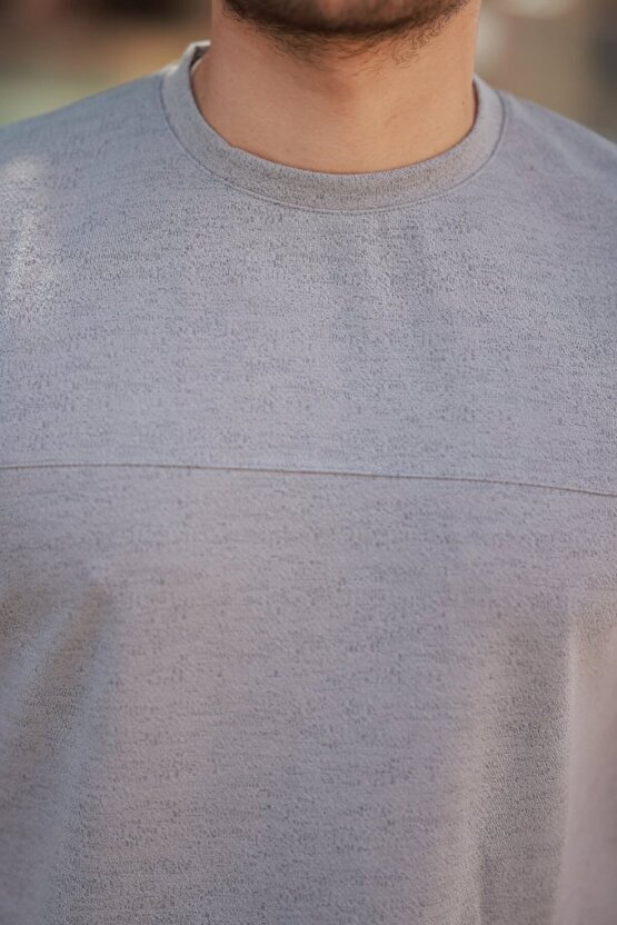 Gökyüzü Moda Erkek Oversize Bisiklet Yaka Kısa Kollu T-shirt