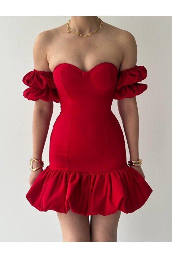 Gökyüzü Moda Peyda Straplez Elbise