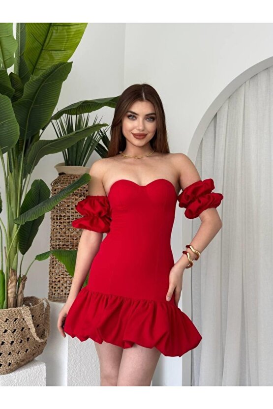 Gökyüzü Moda Peyda Straplez Elbise