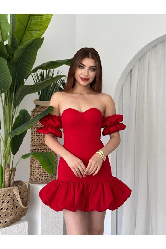 Gökyüzü Moda Peyda Straplez Elbise