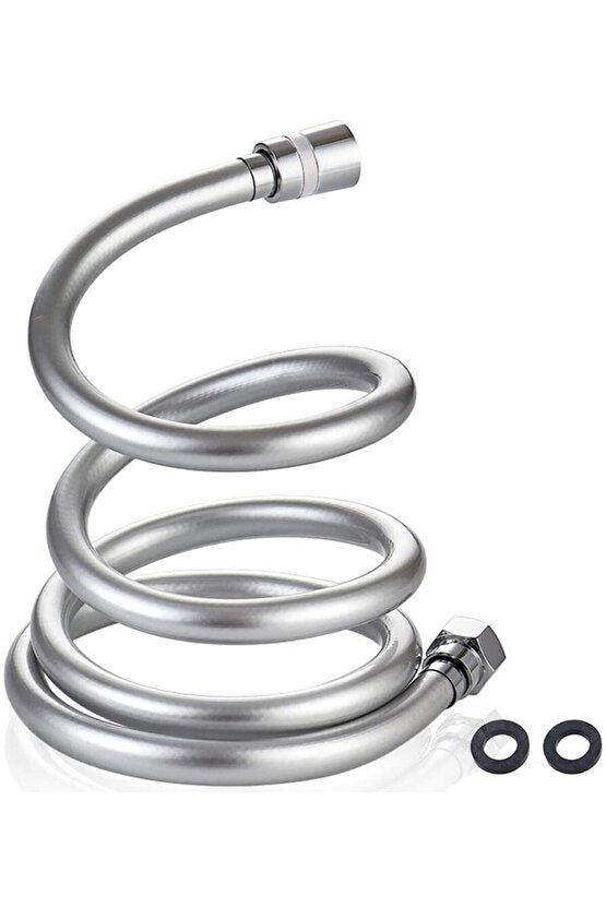 Gri Paslanmaz Kopmaz Patlamaz Kaliteli Pvc Duş Hortumu Tüm Duş Setleri Ile Uyumlu G12 - 150cm