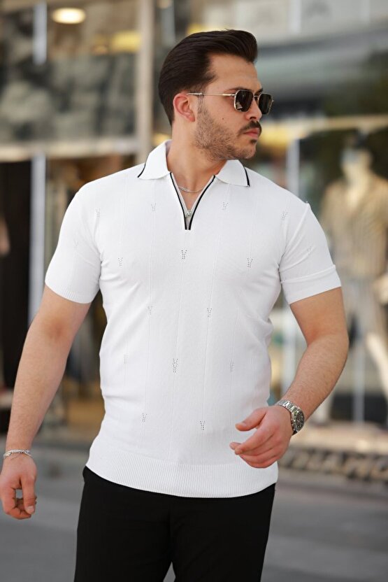 Gökyüzü Moda Erkek Yakalı Kısa Kollu T-shirt