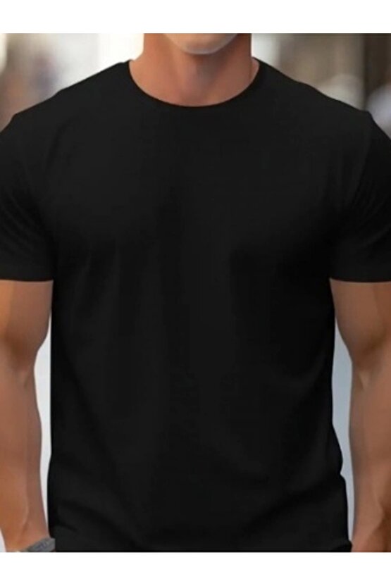 Erkek Kısa Kollu Bisiklet Yaka Iki Iplik Bluz