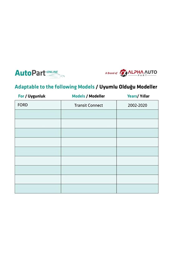 Ford Transit Connect için Bagaj Klips - 100 Adet