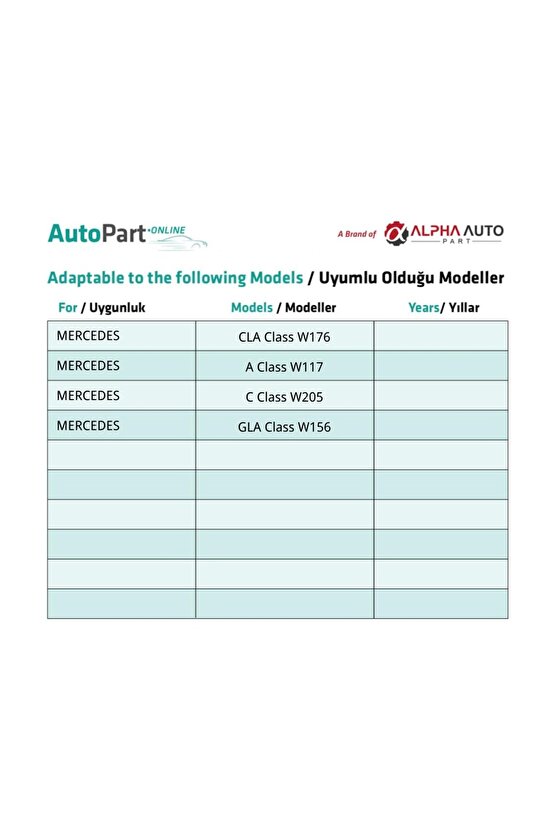 Mercedes CLA Class W176, A Class W117 için Sunroof Perde Parçası