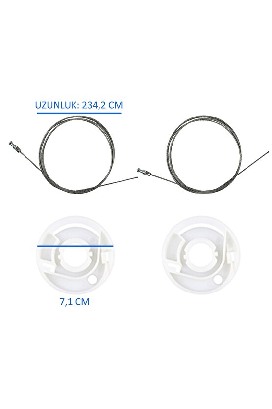 VW Transporter T5 için Sürgülü Kapı Tel ve Makara Tamir Seti