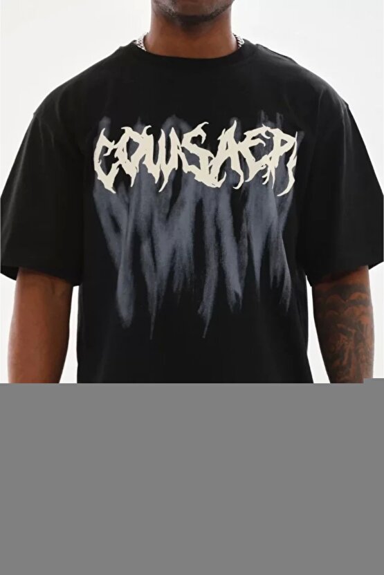 Unisex Bisiklet Yaka Slim Fit T-Shirt- Siyah