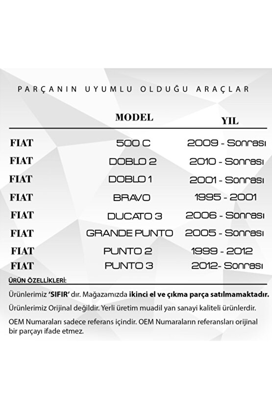 FIAT 500,Doblo,Ducato için Yakıt Pompası Halkası ve Contası