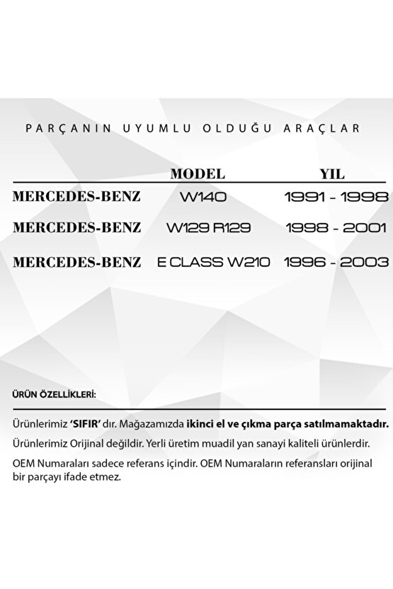 Mercedes W210,w140 Için Katlanır Yan Aynalar Cam Destek Tamir Parçası Seti