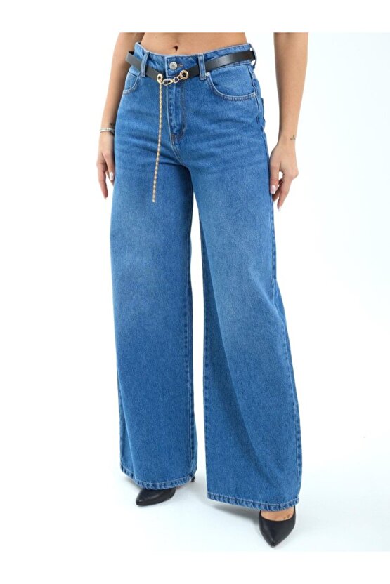 Gökyüzü Moda 7398 KOT PANTOLON-MAVİ