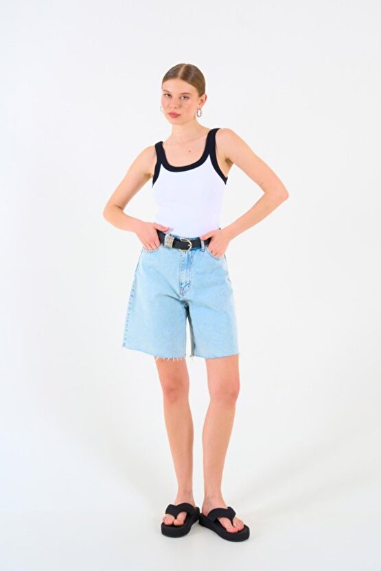 İki Renkli Atlet - Beyaz-Siyah