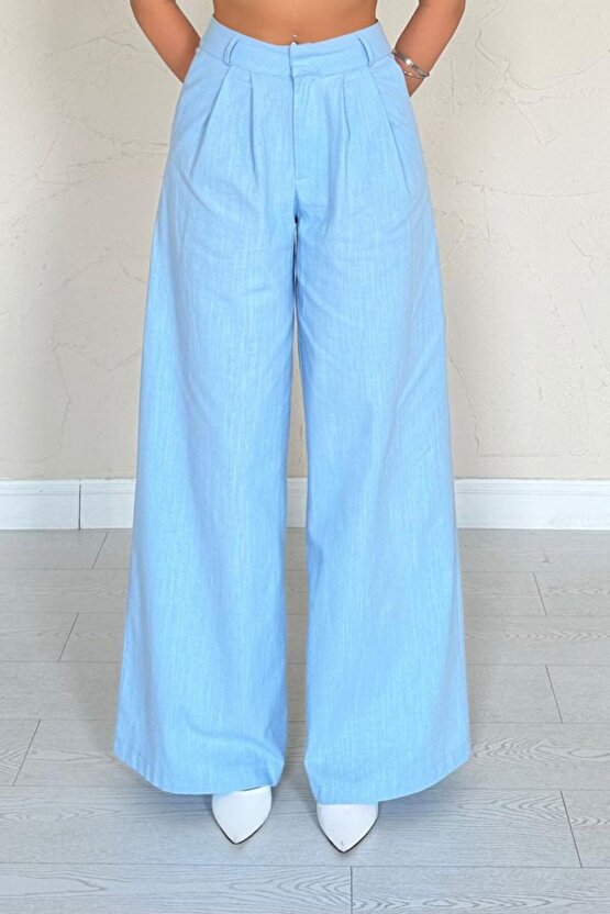 Gökyüzü Moda Mavi Önü Tek Düğmeli Ceket Pantolon Takım