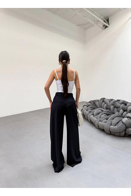 230 Gr Poly Viscose Full Lycra Pileli Palazzo Pantolon