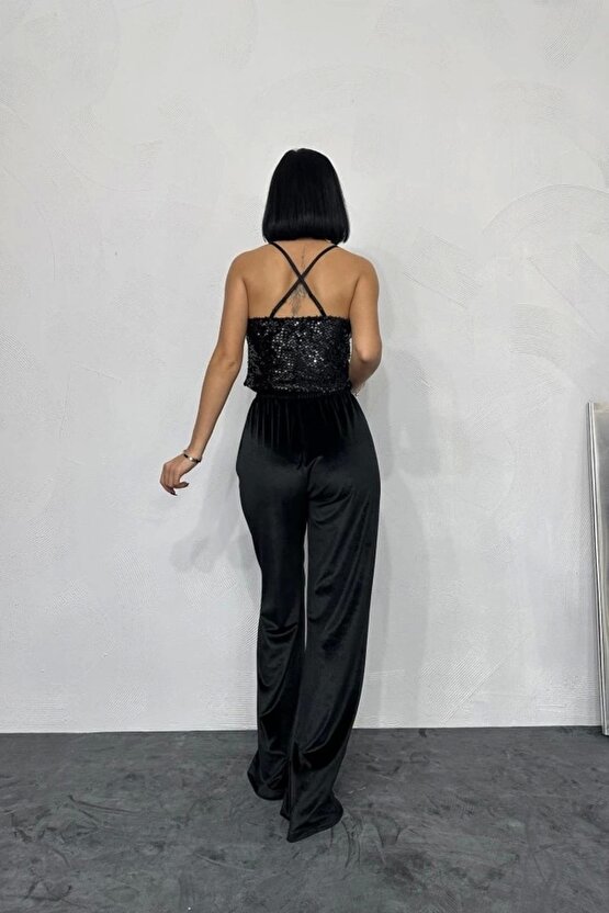 Siyah Askılı Degaje Bluz