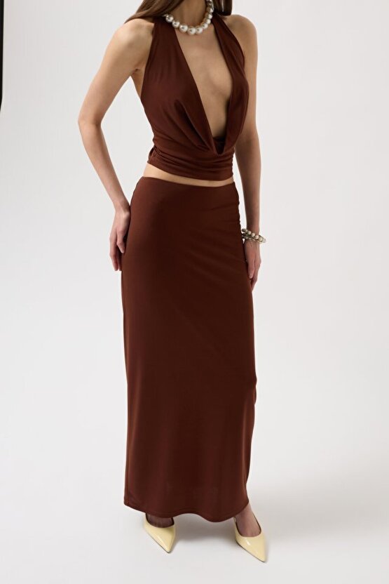 Gökyüzü Moda Kalem Midi Etek