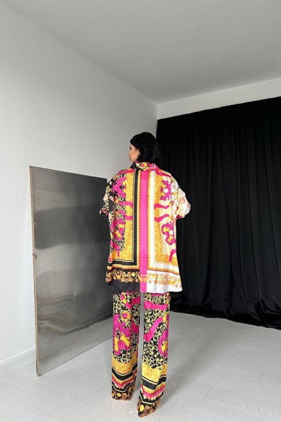 eyesof Desenli Gömlek Ve Desenli Pantolon Takım