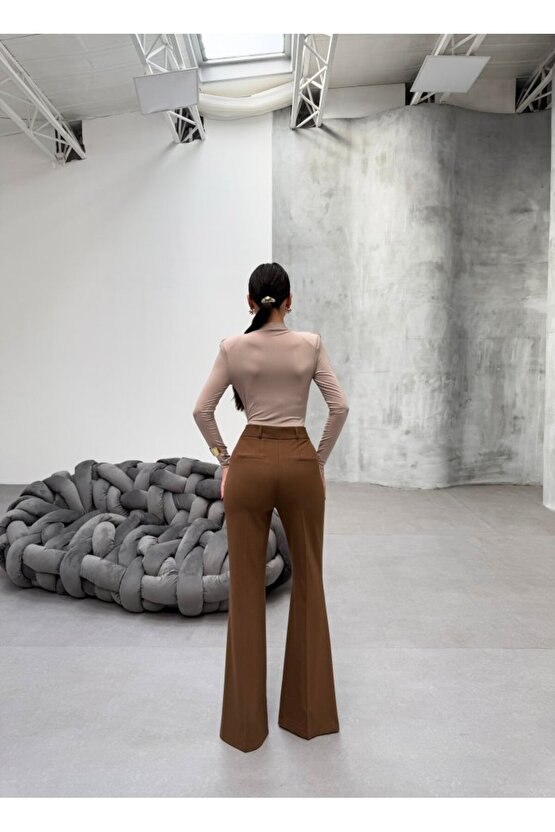 Gökyüzü Moda 230 Gr Poly Viscose Full Lycra Ispanyol Paça Pantolon