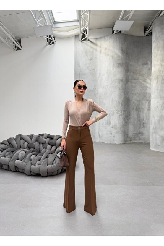 Gökyüzü Moda 230 Gr Poly Viscose Full Lycra Ispanyol Paça Pantolon