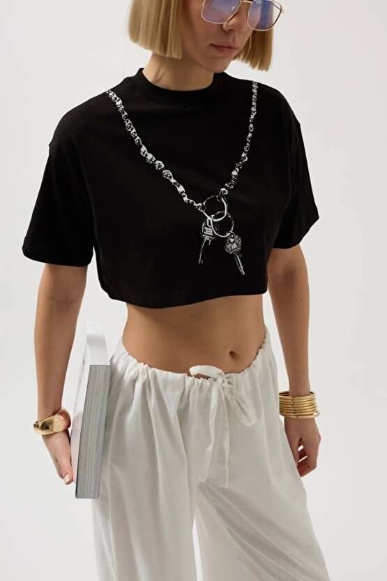 Baskılı Crop Thirt