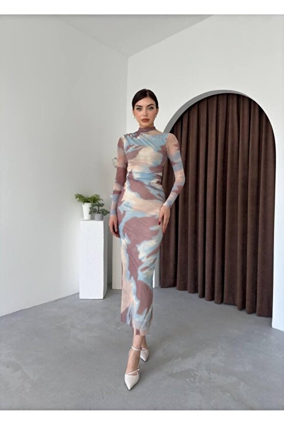 Gökyüzü Moda Alens Tül Elbise